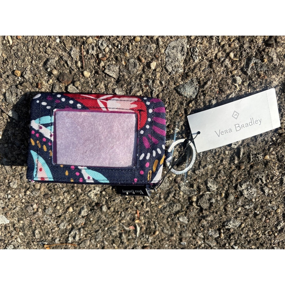 Vera Bradley Lighten Up Zip ID Case Painted Paisley Wallet NWT